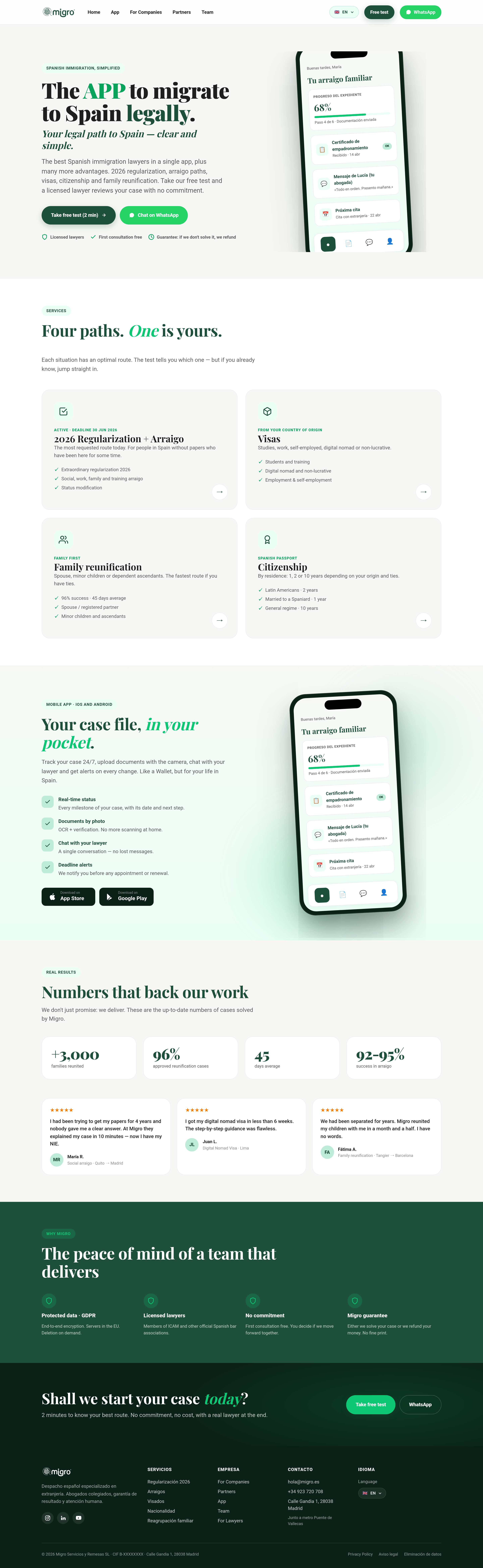 CRM de Migro — login de operadores